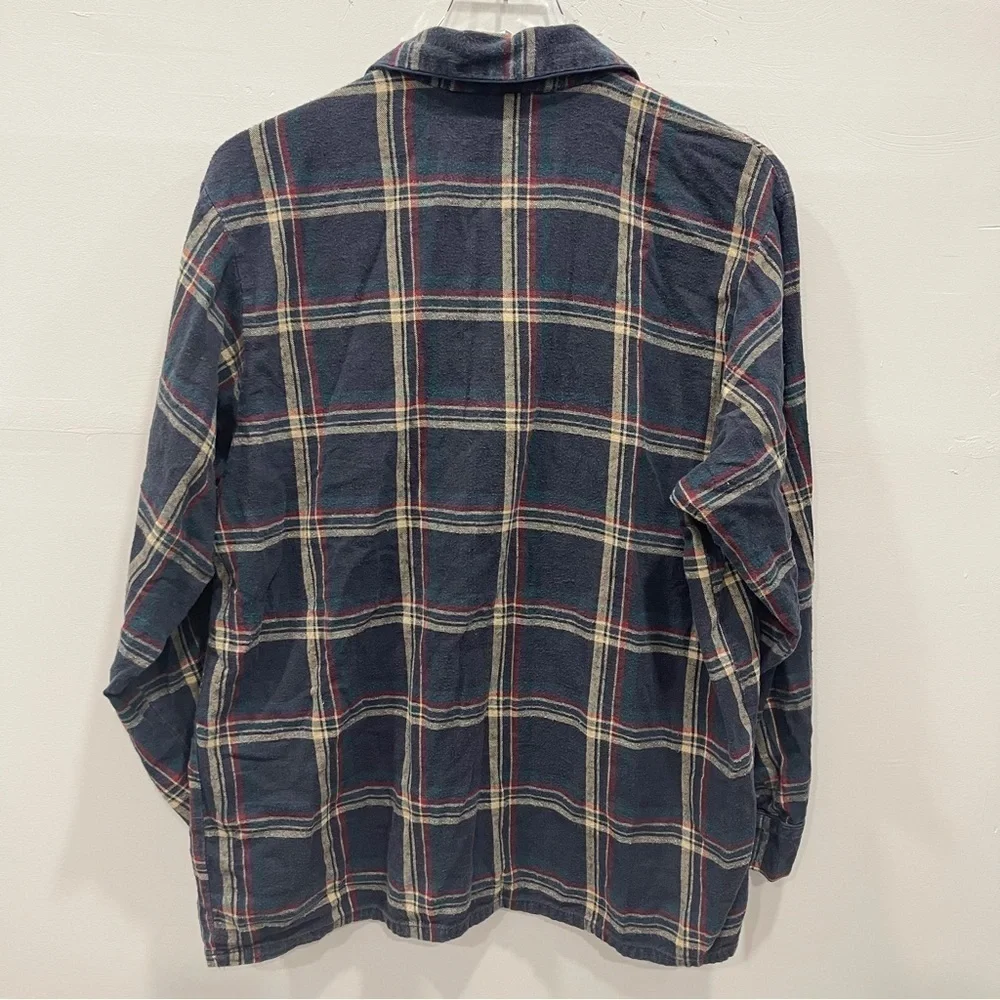 Jockey Classic Flannel Plaid Button Up Shirt Cotton Large